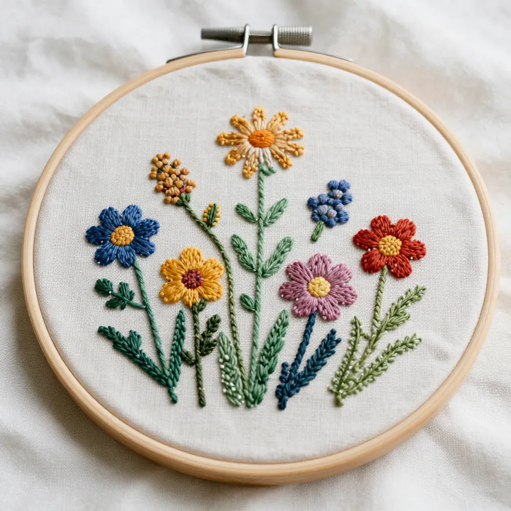 Modern embroidery art display