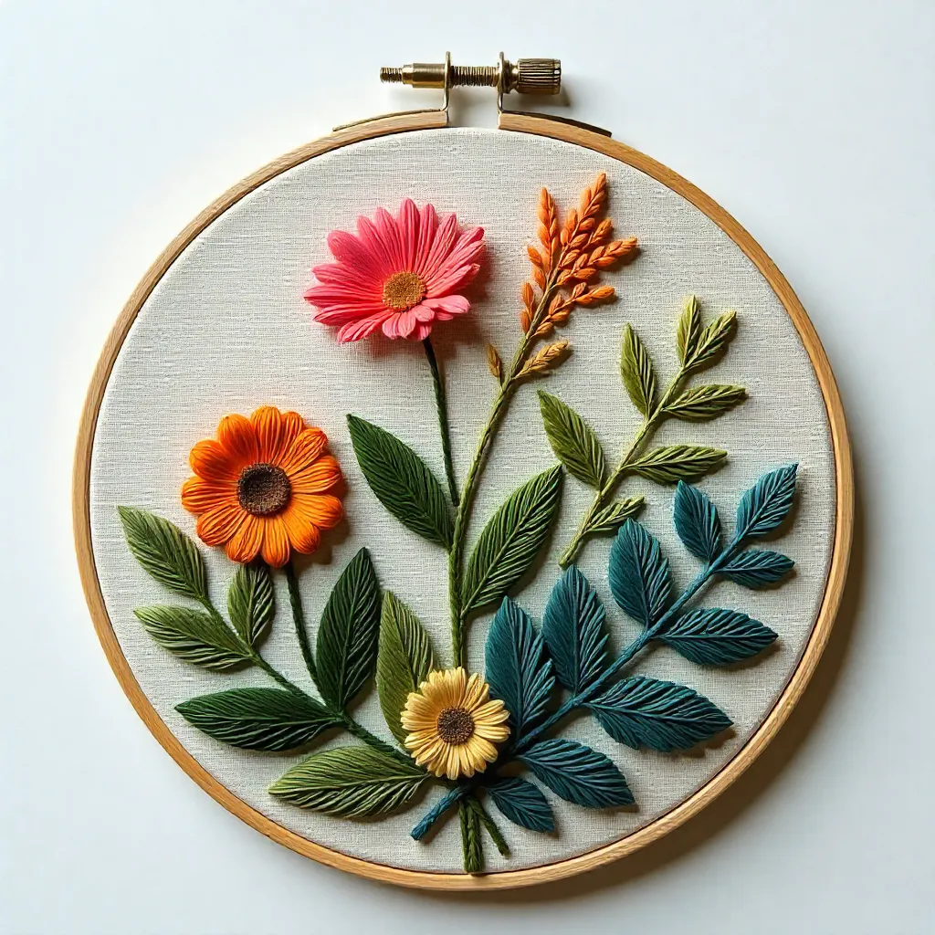 Macro view of embroidery thread